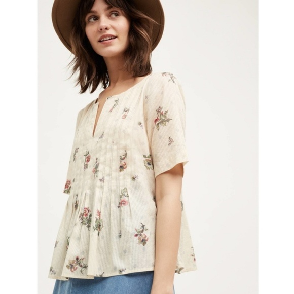 Anthropologie Tops - Anthropologie Maeve Orchid Island Top Cream